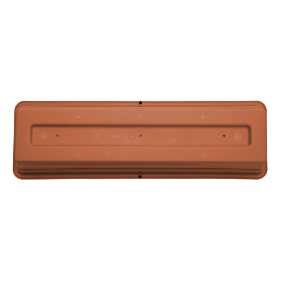 Bloem Dura Cotta 18" Plastic Window Box Planter with Saucer Tray: Indoor/Outdoor, for Windowsill, Ledge, & Tabletop, Terra Cotta