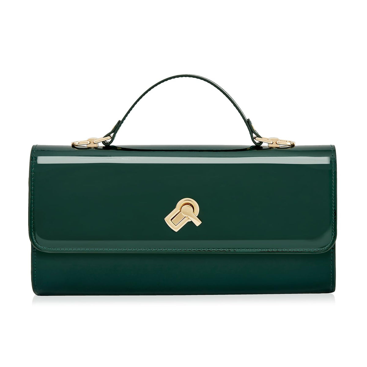 Huralona Evening Clutch Bag Crossbody Handbag Square Box with Detachable Chain PU Leather Shoulder Bag for Women (Dark Green)