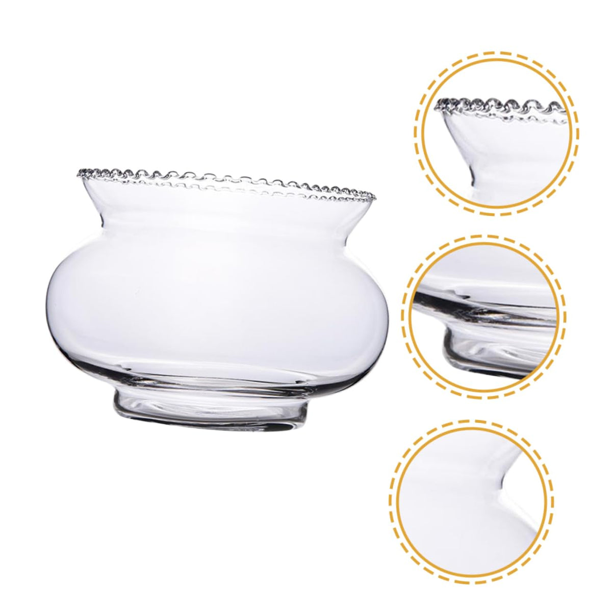SEWOART 2pcs Glass Fish Bowl for Hydroponic Plants Simple Design Bowl Multi-Functional Terrarium for Fish Shrimp and Home Floral Edge