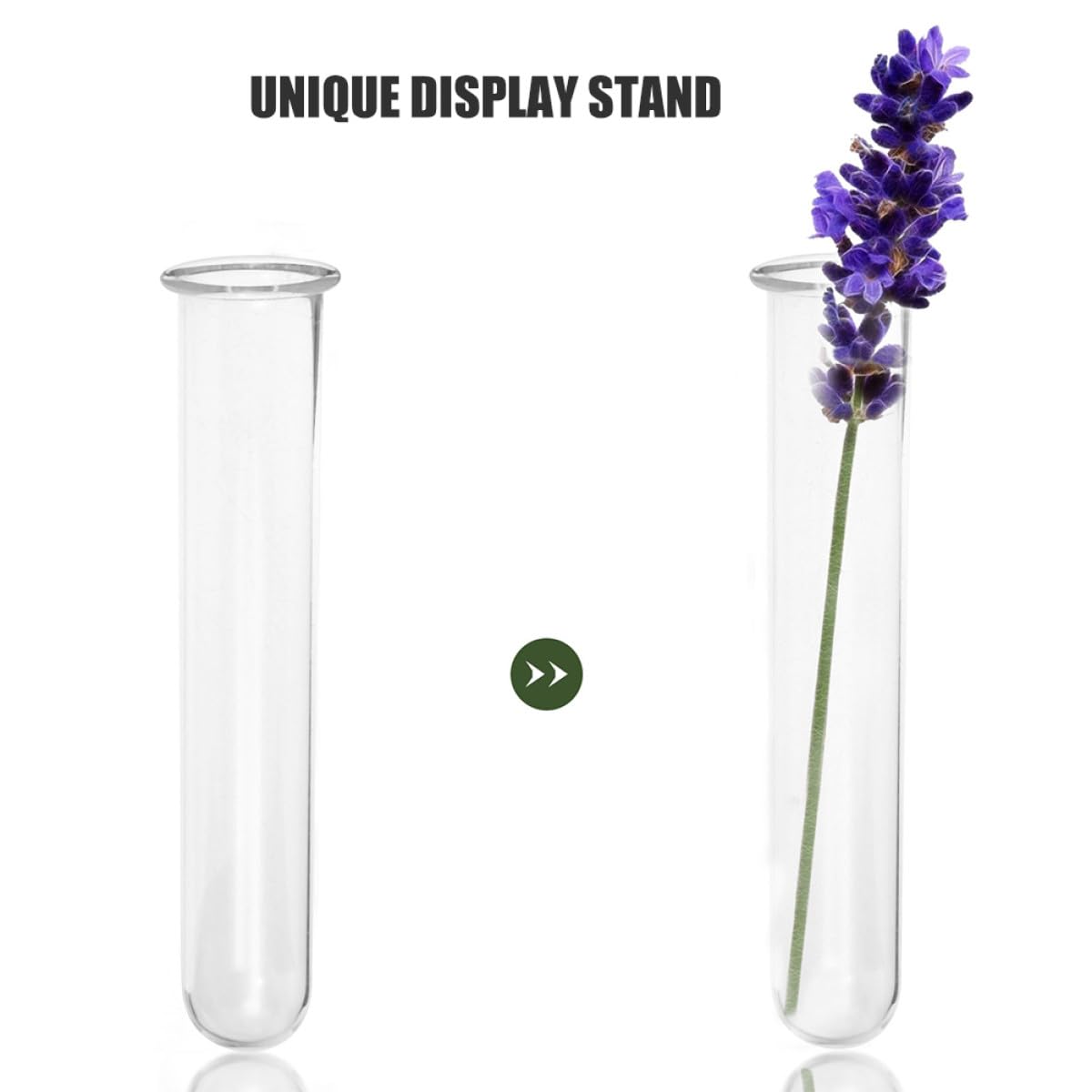 KALLORY 4Pcs Glass Test Tube Vases Hydroponic Propagation Planter Tubes 2.5X3X18Cm Glass Plant Holder for Home Office Desktop Terrarium Decor