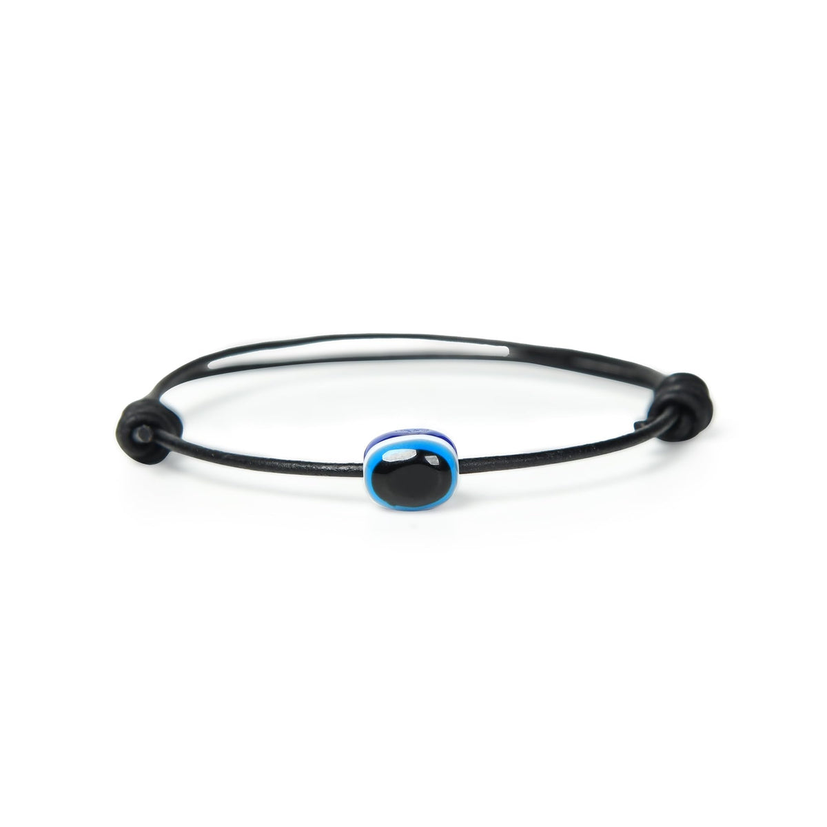 GENIQUE Leather String Evil Eye Bracelets, adjustable protection bracelets for women, men, string bracelets amulet (Evil Eye Black)