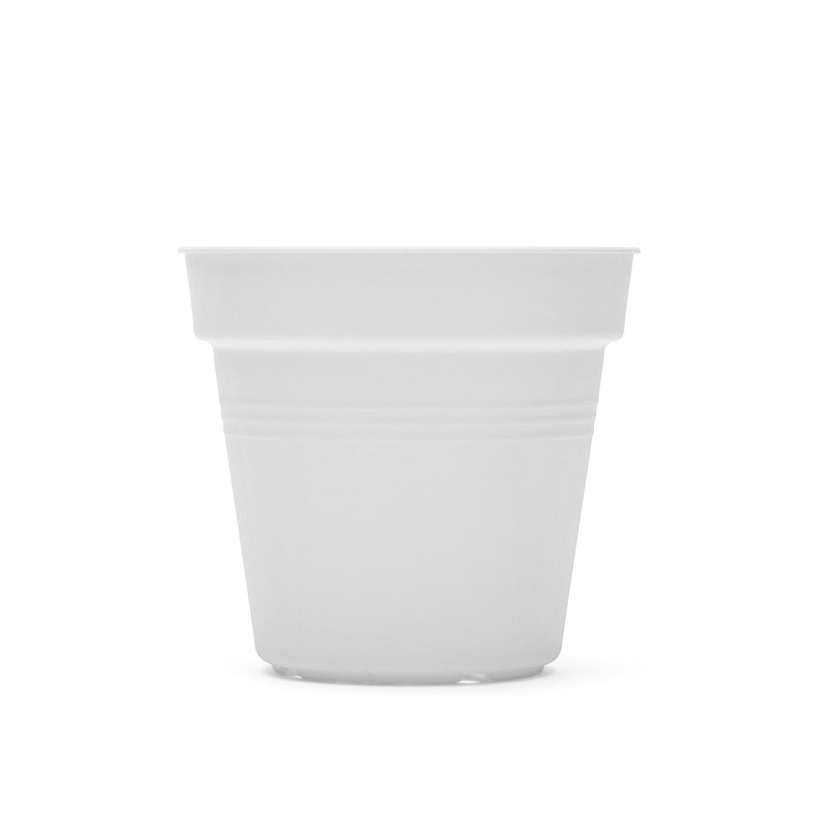 Mintra Garden Pots, 4 Pack Bulk Plastic Plant Pots with Drainage Tray, Round Indoor & Outdoor Decorative Planters with Drain Holes for Flowers, Herbs & Plants, 19cm Diameter – White, 7.5 in