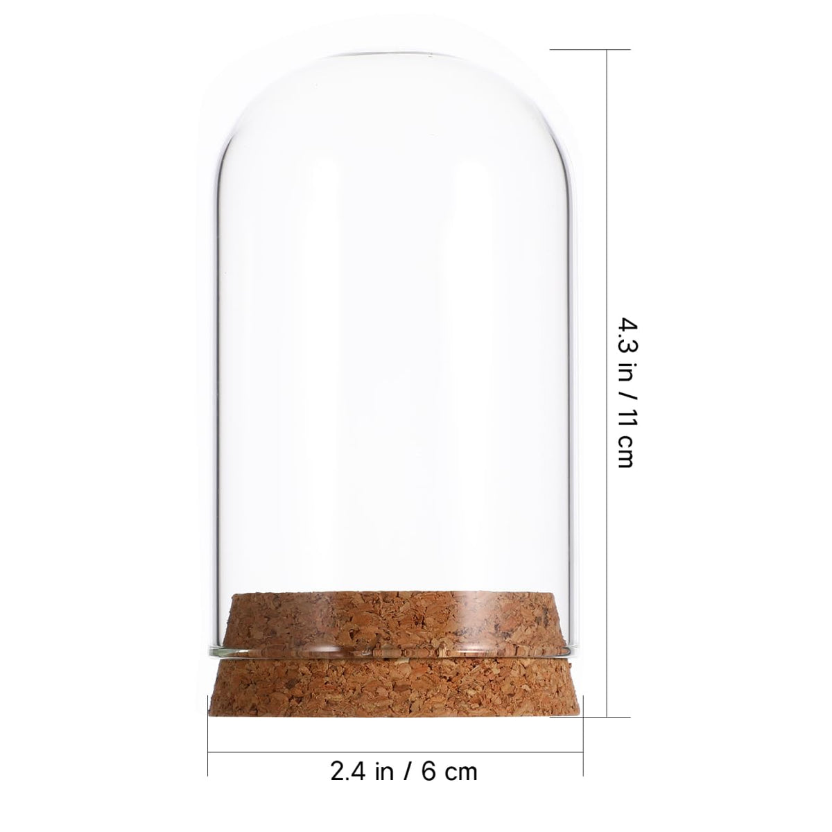 DECHOUS Small Glass Dome Cloches: 4 Inch Tall Clear Glass Cloche Bell Jar Decorative Display Dome with Base for Preserved Flower, Plants, Curios, Keepsakes, Party Favor