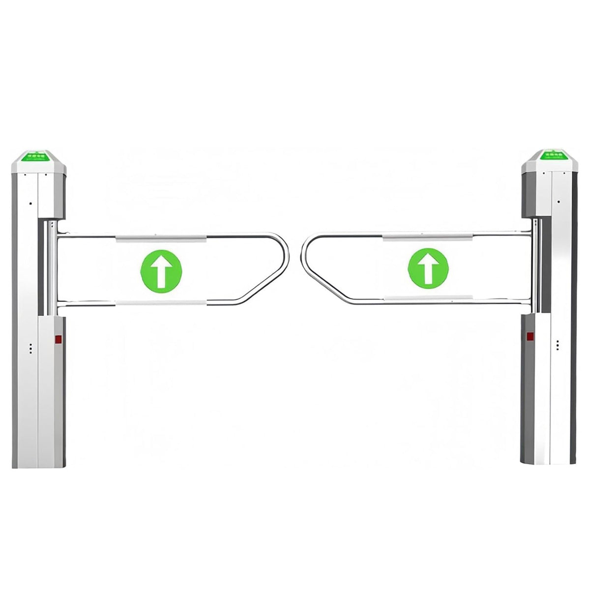 ZHIGUANYUN Automatic Turnstile with Radar Sensing - 90° Swing Gate for Transportation Hubs & Retail, Featuring Reverse Alarms & LED Indicators Stainlesssteelversion