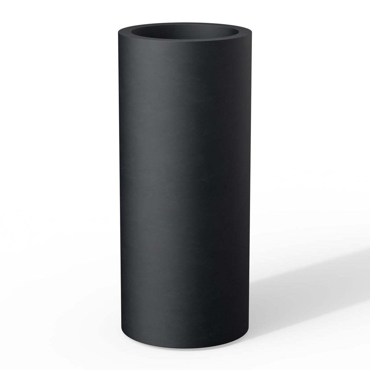 Kante 18.9 Inch Tall Cylindrical Planter, Large Round Plant Pots with Drainage Hole, Made with Concrete, Suitable for Indoor Outdoor Plants, Home Decor, Black