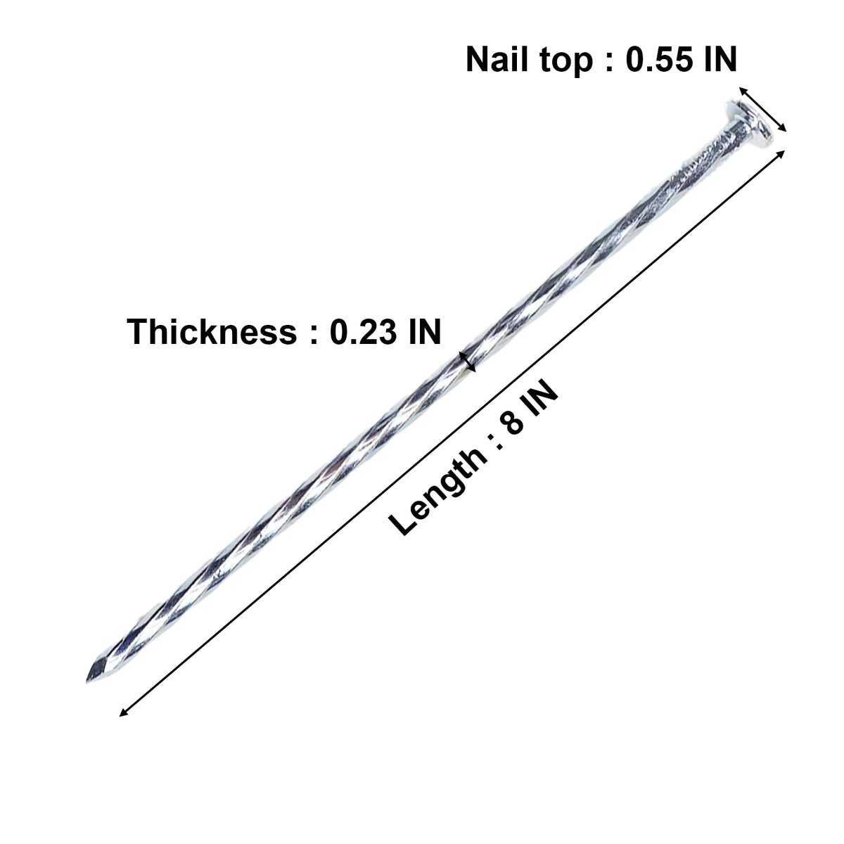 Artificial Turf Stakes Galvanized Spiral Landscape Spikes 8IN Weed Barrier Fabric Stakes for Paver Edging, Gardening Lawn Edging, Carpentry and More (55 PC)