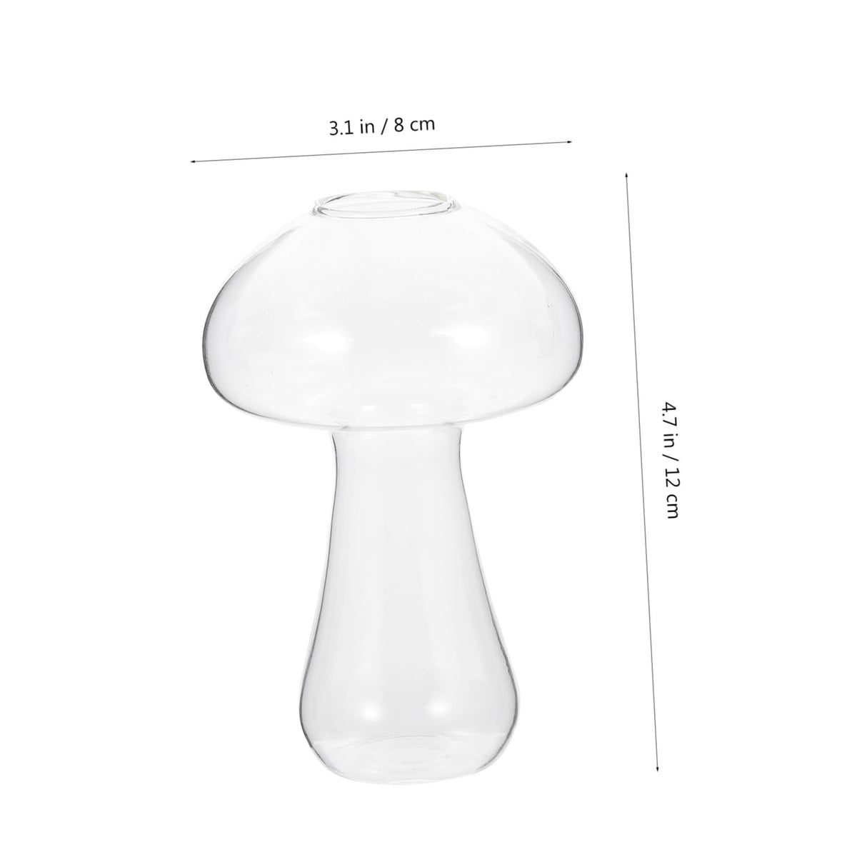 Wakauto Mushroom Shaped Glass Vase Small 12x8cm Decorative Floral Vase for Hydroponic Plants and Flower Arranging Home Décor Terrarium Planter