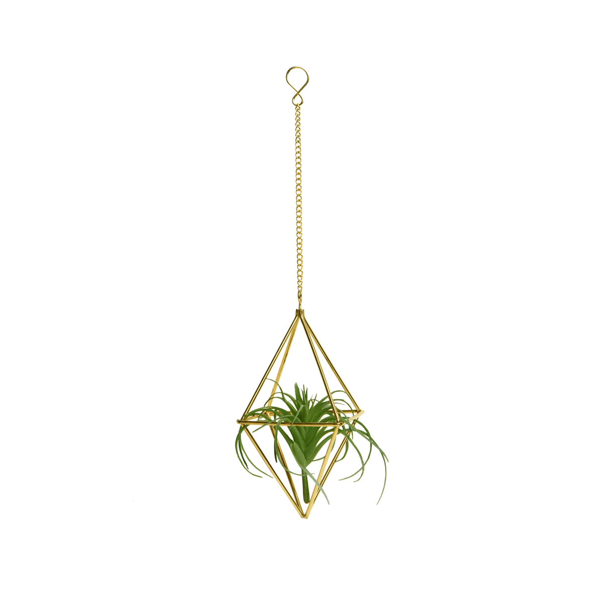 libproqia Air Plants Holders Hanging Airplants Hangers Himmeli Metal Wire 4Pcs Geometric Display Airfens Planter Frame 2 Sizes Tillandsia Holder with Chain and Hooks Decor for Home Office