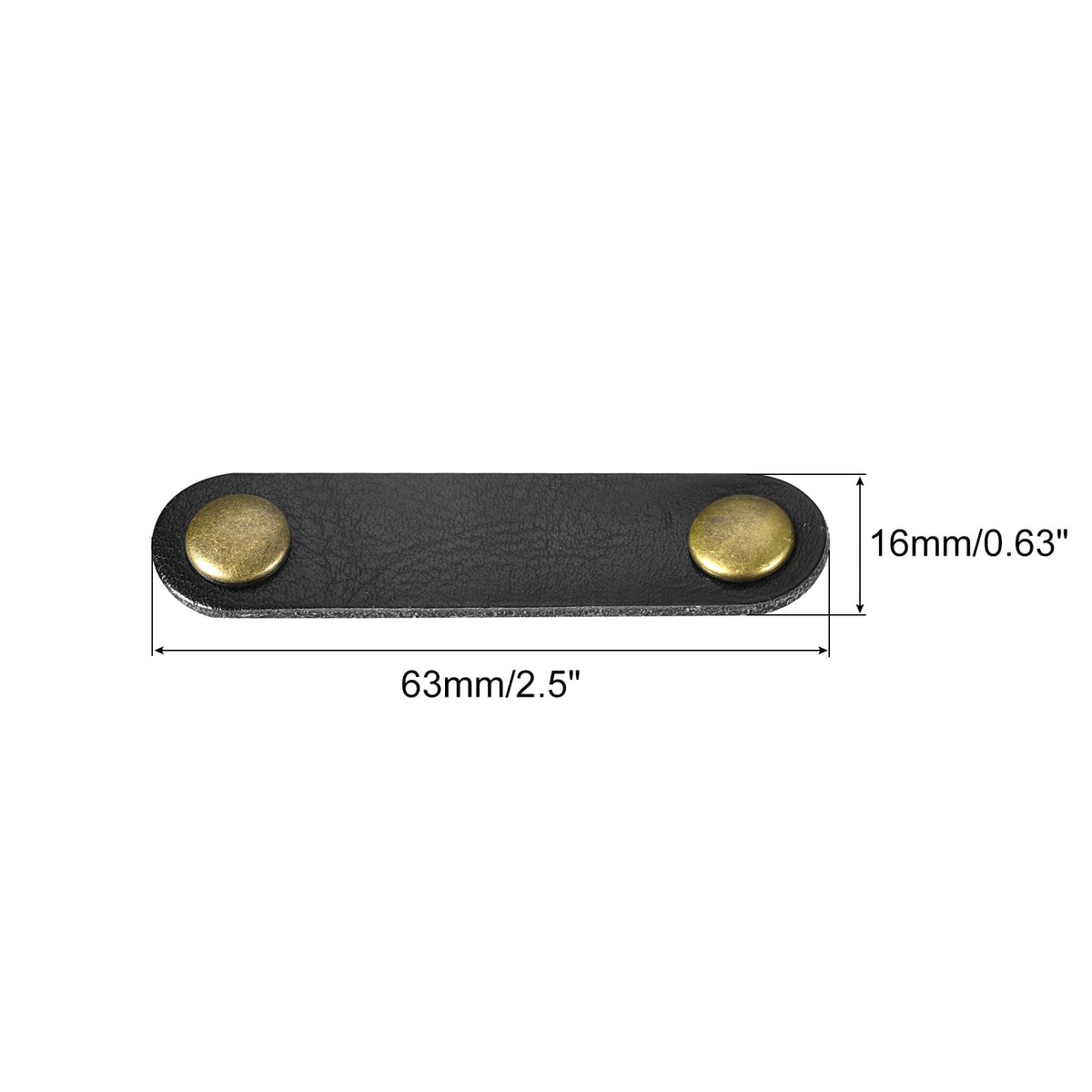 MECCANIXITY Pack of 15 Leather Cable Straps Cord Organizer 63x16mm Portable Cable Leather Clips Black Earphone Cord Management for Cable, Wire