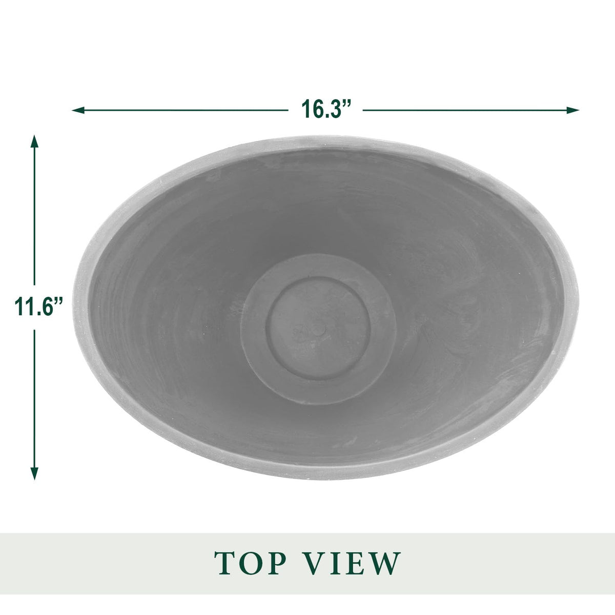 PSW Pot Collection YB41TCB Plastic/Stone/Wood Composite Curved Planter Pot – No Drainage Hole (Drillable), for Indoor and Outdoor Plants and Gardens, 16-inch, Terra Cotta Color