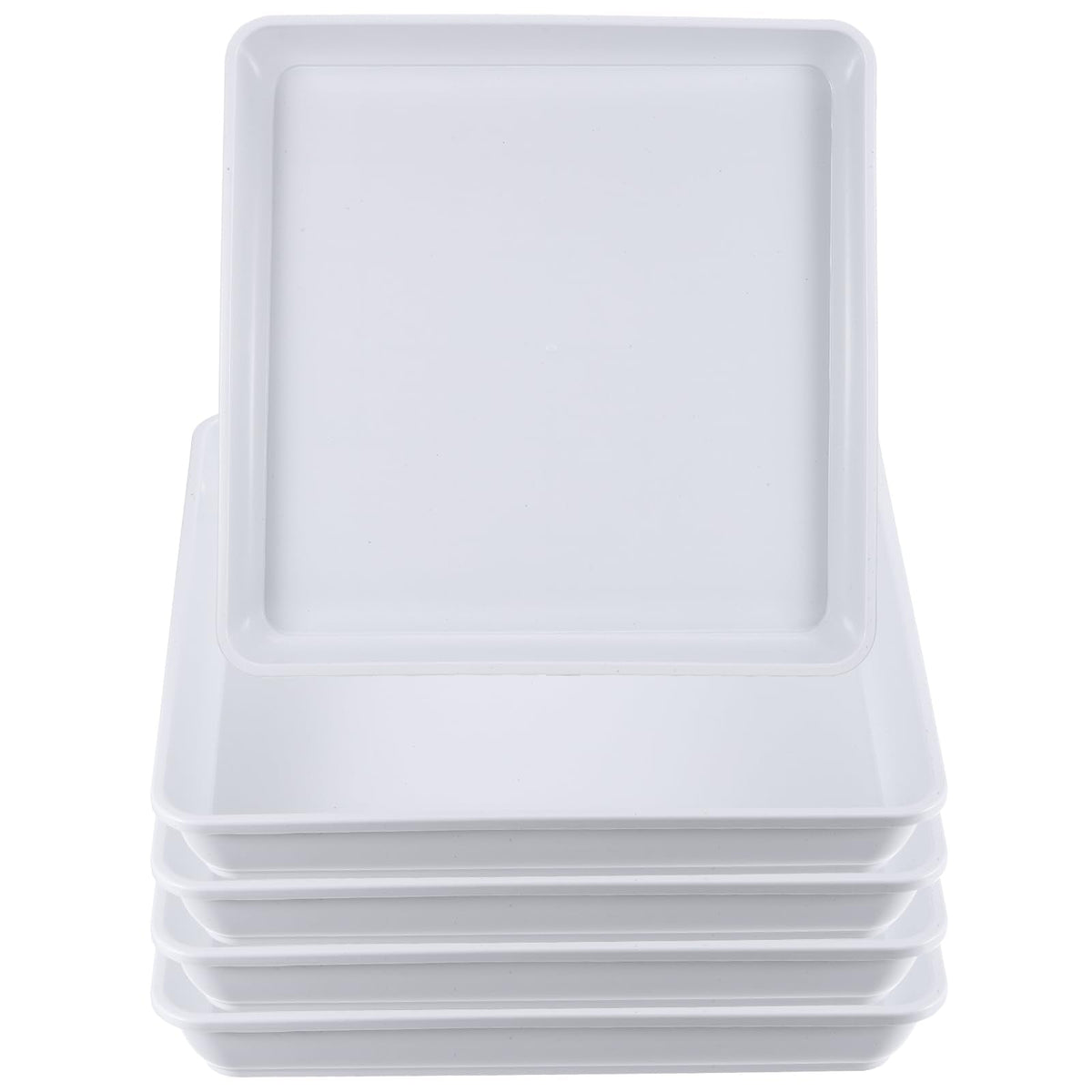 PATIKIL Plant Saucer Tray, 5 Pack 14 Inch Square Plant Saucer Heavy Planter Pot Saucers Large Deep Flower Planter Drip Tray for Indoor Outdoor Plants, White
