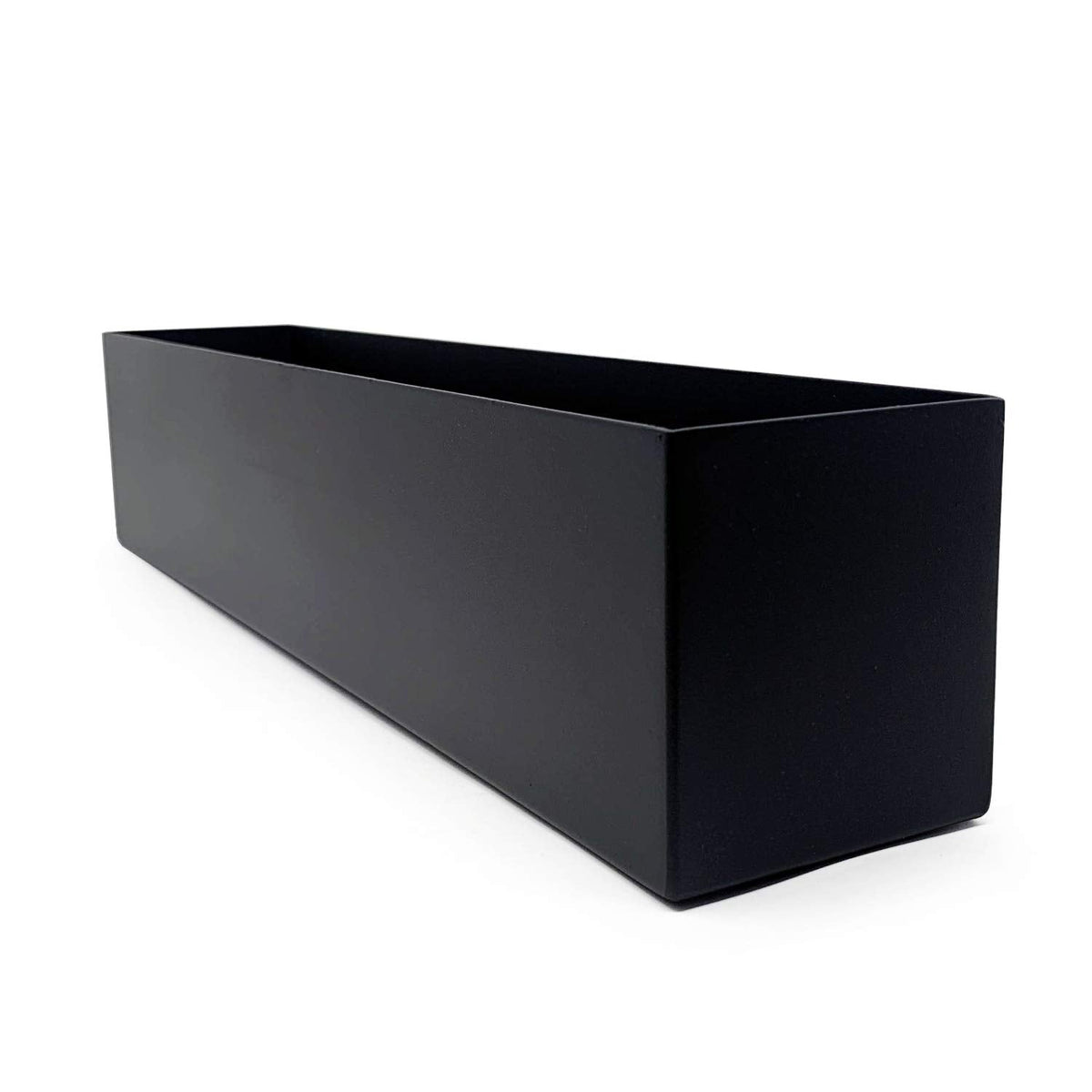 Buhbo Modern Steel Trough Rectangle Planter 16 inch, Black