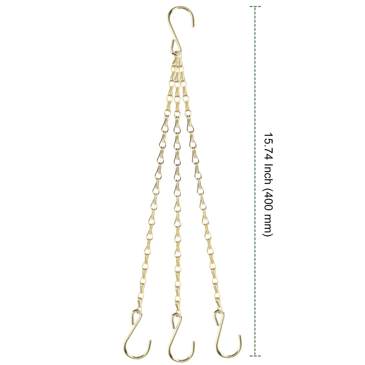 PINGEUI 8 Pack Gold Hanging Baskets Chains, 16 Inch Heavy Duty Metal Hanging Basket Chain Decorative Chains with S Hook, Plant Hanger Indoor Outdoor Replacement Hanging Chains