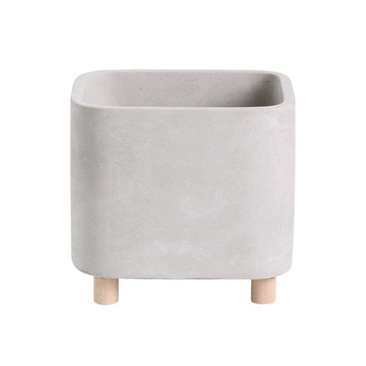ENGENDER Flower Pot Simple Cement Flower Pot High-Footed Succulent Flower Pot Creative Desktop Green Plant Pot Small Potted Plant Planter (Color : Square)