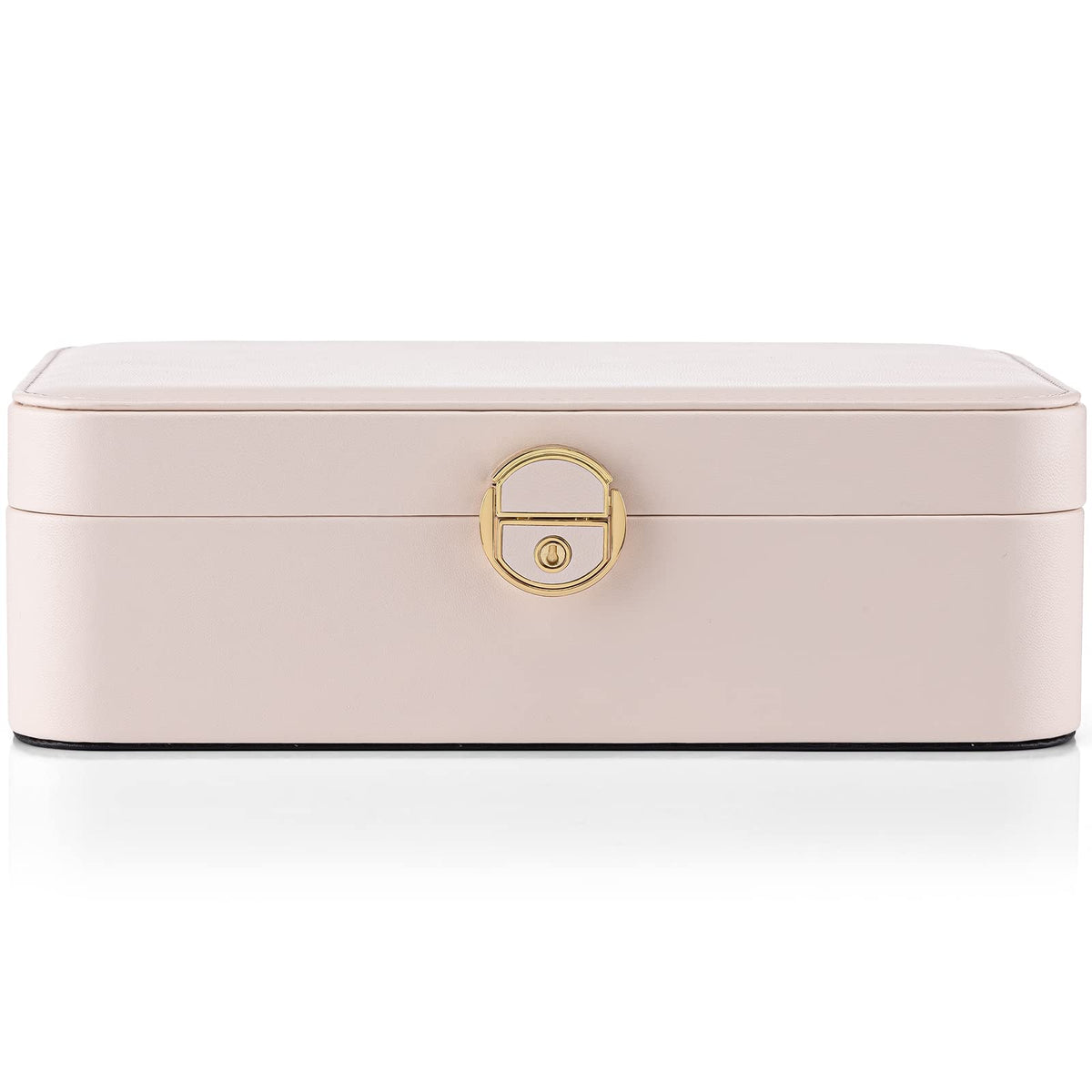 Vlando 2-Layer Jewelry Box,Valentines Day Gifts for Her Jewelry Organizer for Women Removable Jewelry Tray for Earrings Necklace,Gift Ideas,Birthday Graduation Gifts Apricot Pink