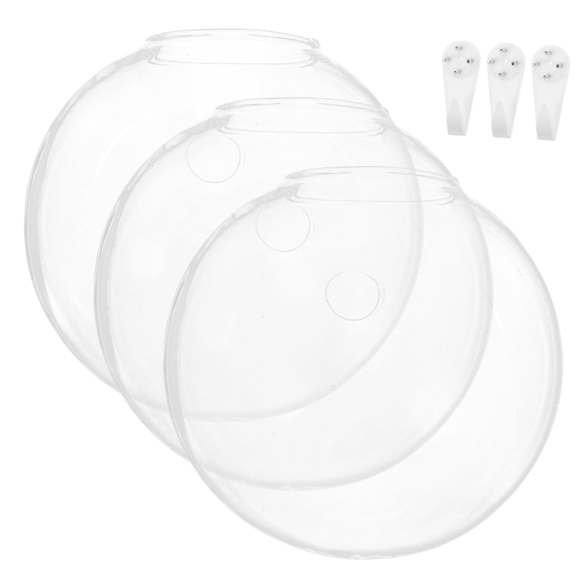 Levemolo 1set Glass Wall Plant Vase Decorative Hanging Vases for Wall-Mounted Plant Terrarium Bud