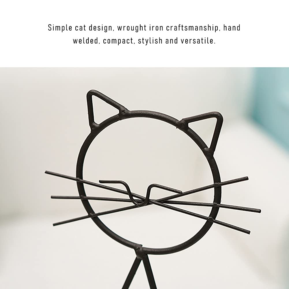 Lifeuping Desktop Heart Glass Planter Vase Holder, Cat Plant Metal Stand Cat Gifts for Hydroponics Plants Terrarium Home Garden Decor Outdoor Planter Ideas Cat Lovers