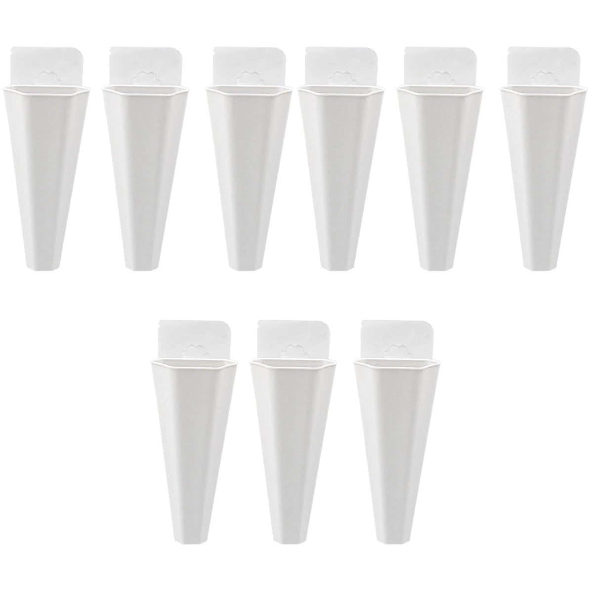 Yardwe Hanging Flower Pot 9Pcs Set White Plastic Wall Planters for Indoor and Outdoor Garden Decor Hydroponic and Trailing Compatible