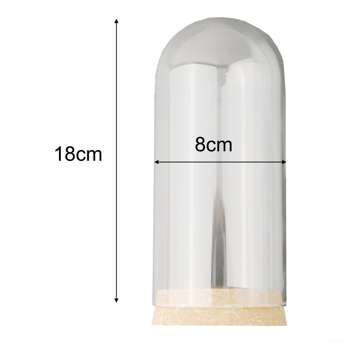 Glass Dome Cover With Wood Cork Base For Succulent Plant Flowers DIY Terrarium Vase Home Office Table Decors(8 * 18cm)