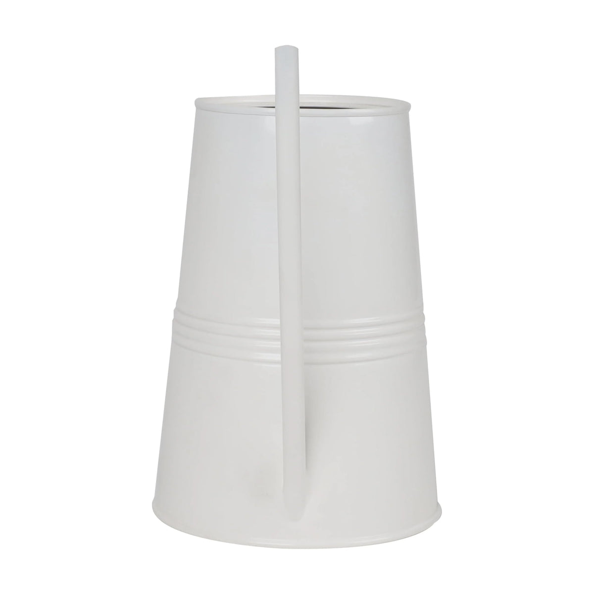 CLMSTE Metal Watering Can with Long Spout & Wooden Grip Handle,1 Gallon,White