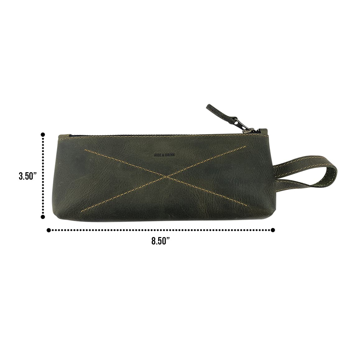 Hide & Drink, Carry-On Toiletry Bag, Pen and Pencil Case, Cable Organizer, Storage for Utensils, Travel Essentials, Full Grain Leather, Handmade, Bourbon Brown