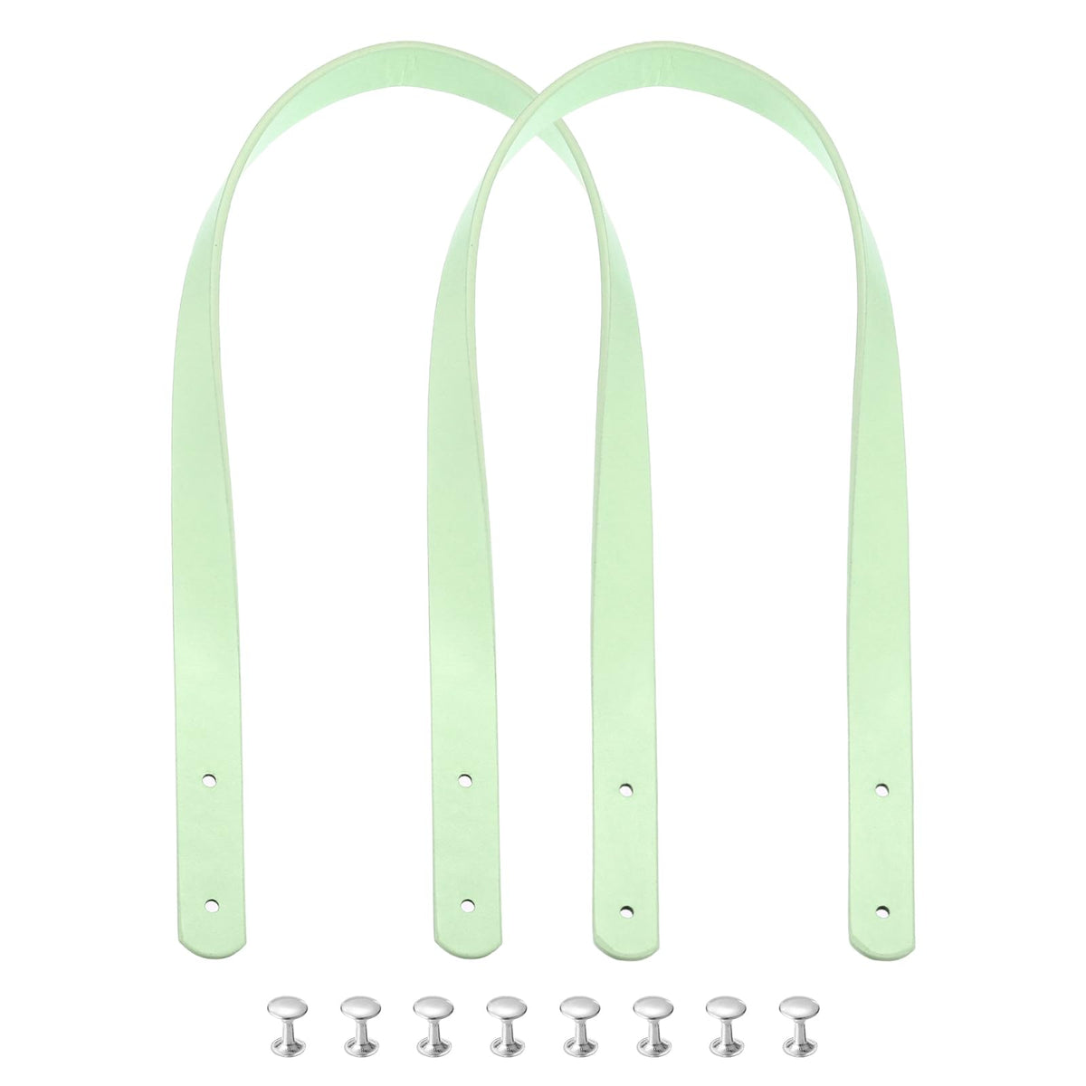 MECCANIXITY 2pcs 24 Inch (60cm) PU Leather Purses Straps Handbag Belt Band Bag Handle for Purse Wallet Tote Making, Light Blue