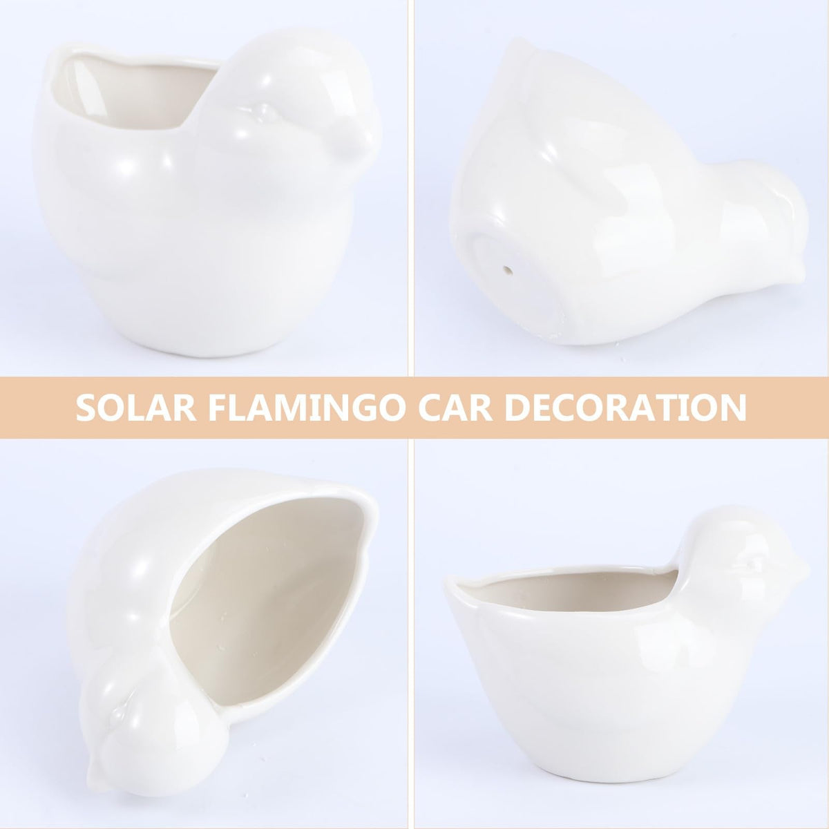 GOOHOCHY Ceramic Succulent Flowerpot Bird Planter Creative White Animal Design Large Plant Container for Garden Balcony Home Decor