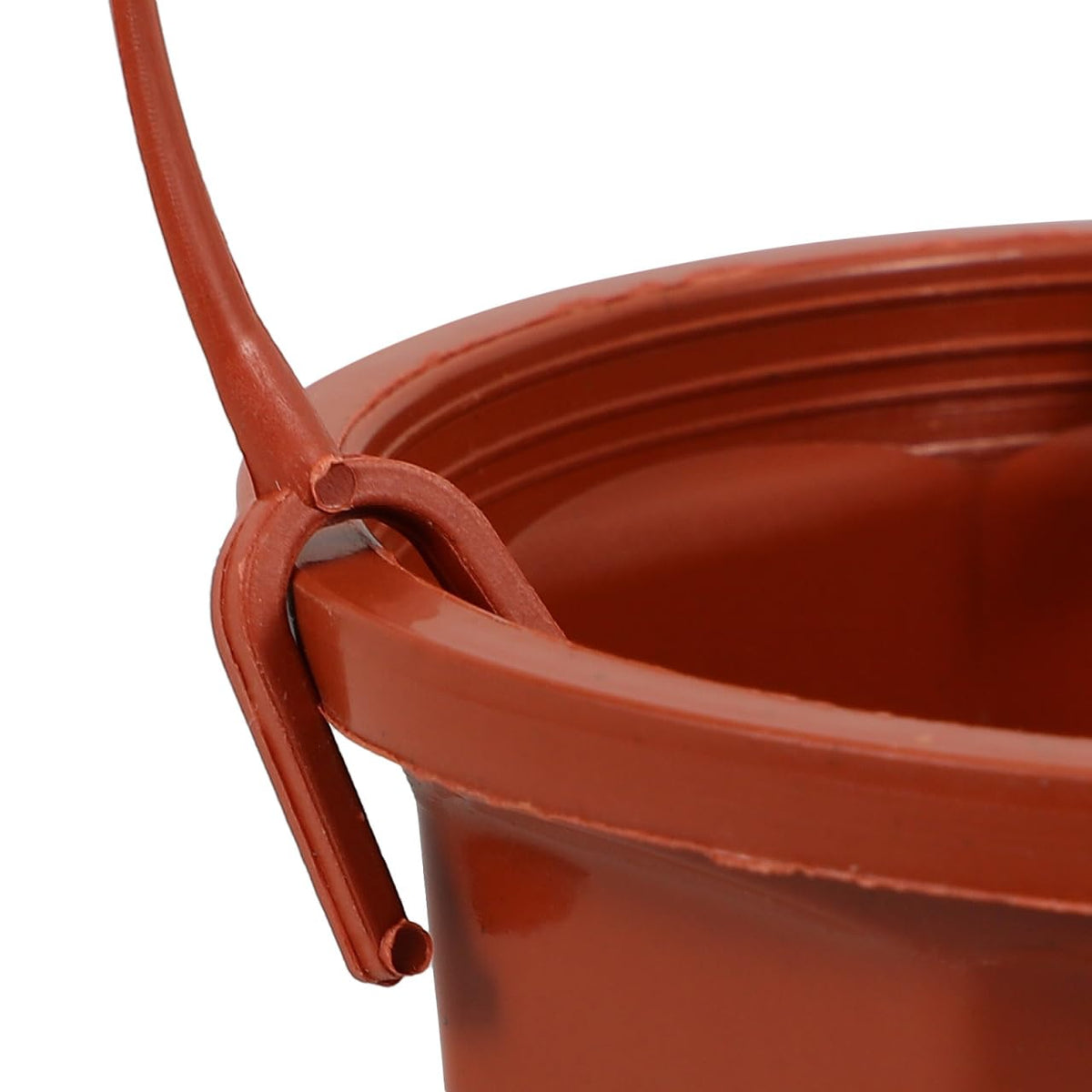 Mipcase 10 Pcs Hanging Planters for Indoor Plants: Plastic Plant Pots with Drainage & Hooks for Flowers Herbs Succulents- Hanging Baskets for Home Garden Decor, 11.79X3.85X2.36in (Dark Red)