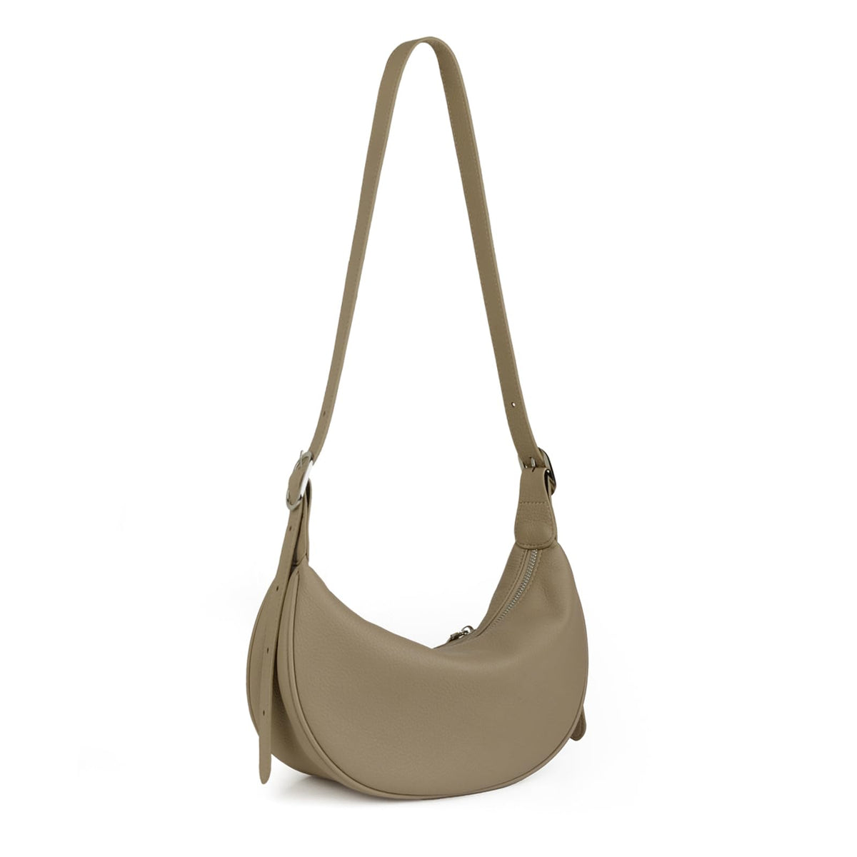 DONNAIN Casual Soft Leather Hobo Bags Women Crossbody, Trendy Crescent Shoulder Bag and Mini Purse (New Khaki, Small)