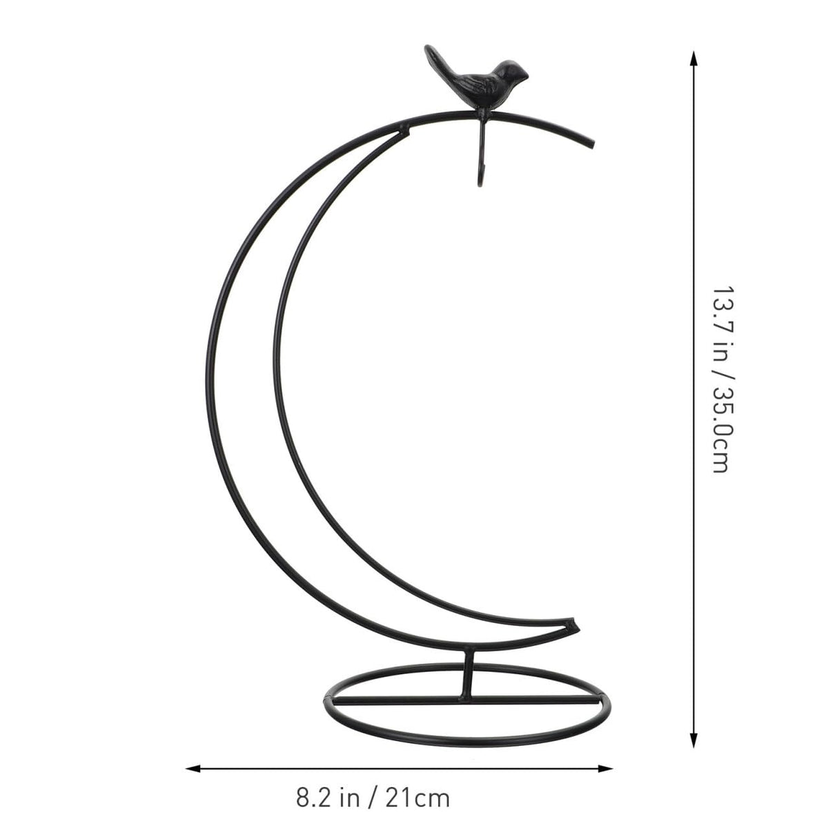 SOLUSTRE Moon Shaped Bird Iron Stand Hanging Flower Pot Holder for Glass Terrarium Decorative Pothook Display Stand for Home and Office Decor for Indoor Plant Arrangement