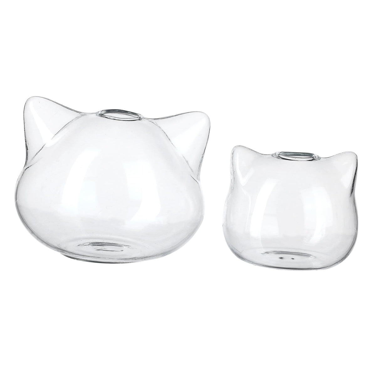 HAKIDZEL 2pcs Cat Shaped Glass Terrarium Vases for Hydroponic Plants Delicate Home Flower Vase with Smooth Design Cute Decorative Containers for Desktop and Coffee Table Display