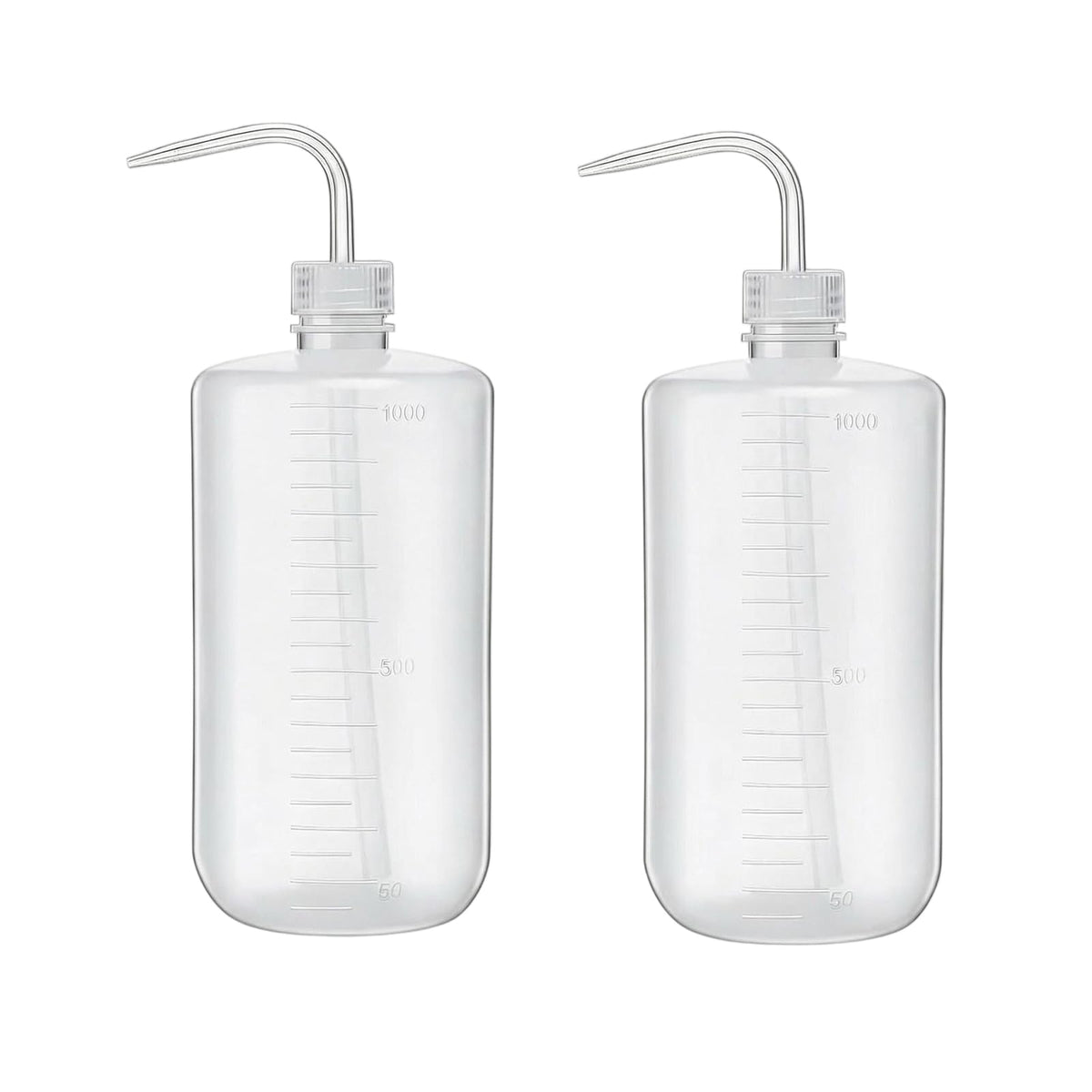 2PCS 1000ml Empty Clear Plastic Plant Flower Succulent Watering Bent Mouth Watering Cans Measuring Squeeze Bottle for Home Garden Use