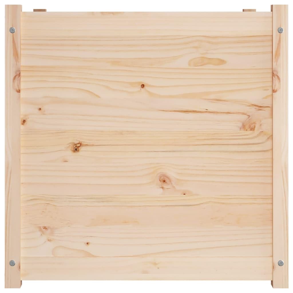 Coespram Solid Pine Large Outdoor Planter 27.6 in Square Rustic Raised Garden Box for Patio Balcony Porch Herb Flower Vegetable Tree