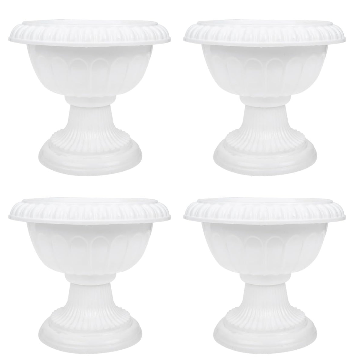 BESPORTBLE Roman Flower Pot: Decorative Plastic Flower Pots Roman Plant Containers Small White Urn Planters for Wedding Centerpiece Home Balcony Decor, 6.24 * 5.5inch