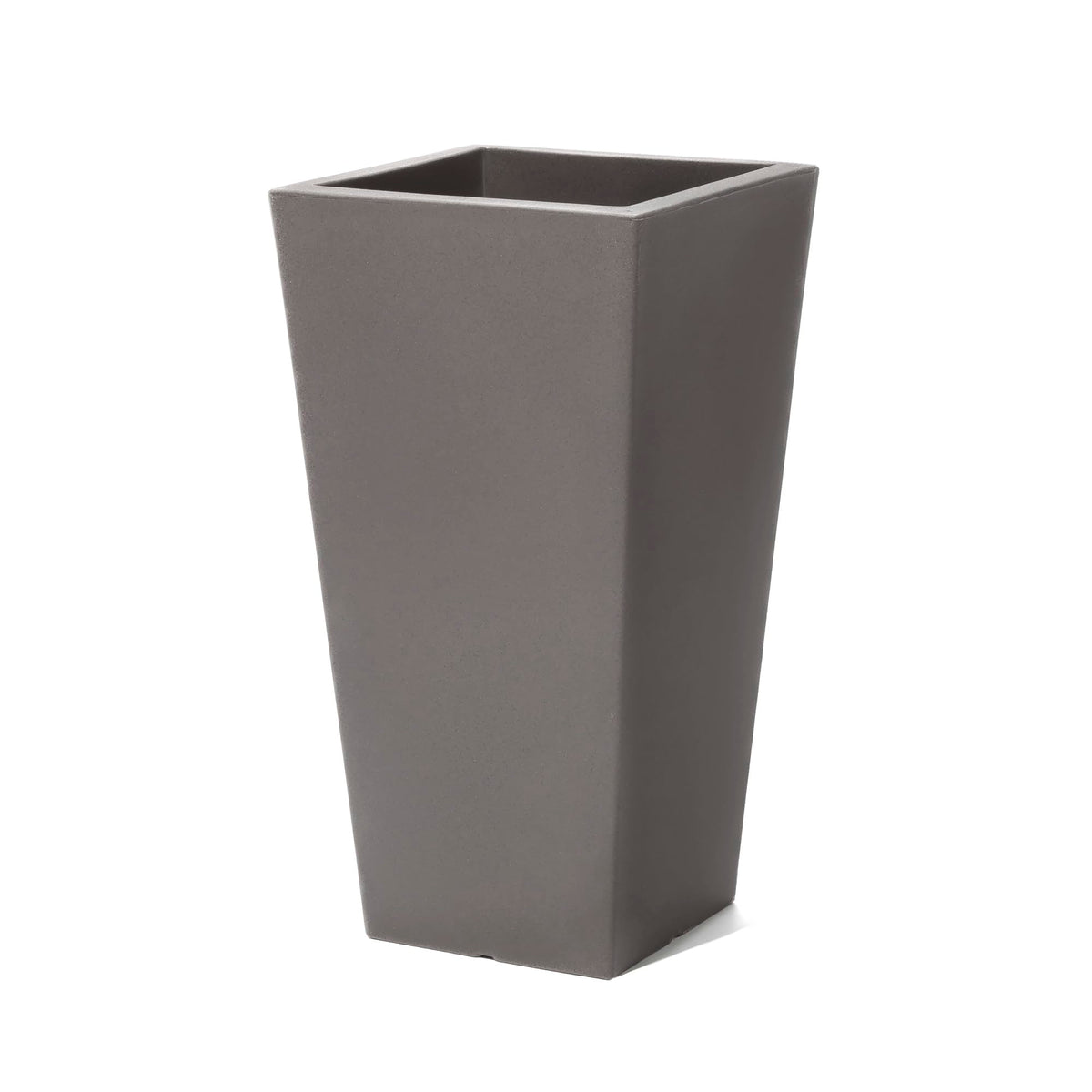 Step2 Tremont Tall Square Tapered Planter, 28", Indoor/Outdoor Plants, Efficient Drainage, Durable Resin, Dark Cedar