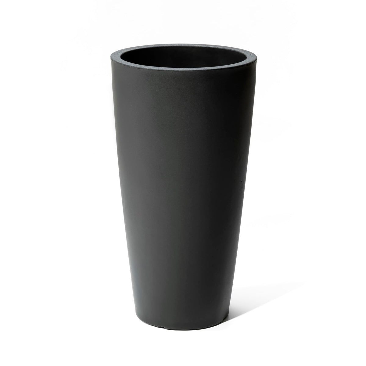 Step2 Tremont Tall Round Tapered Planter, 28" Tall, Indoor/Outdoor Plants, Efficient Drainage, Durable Resin, Onyx Black