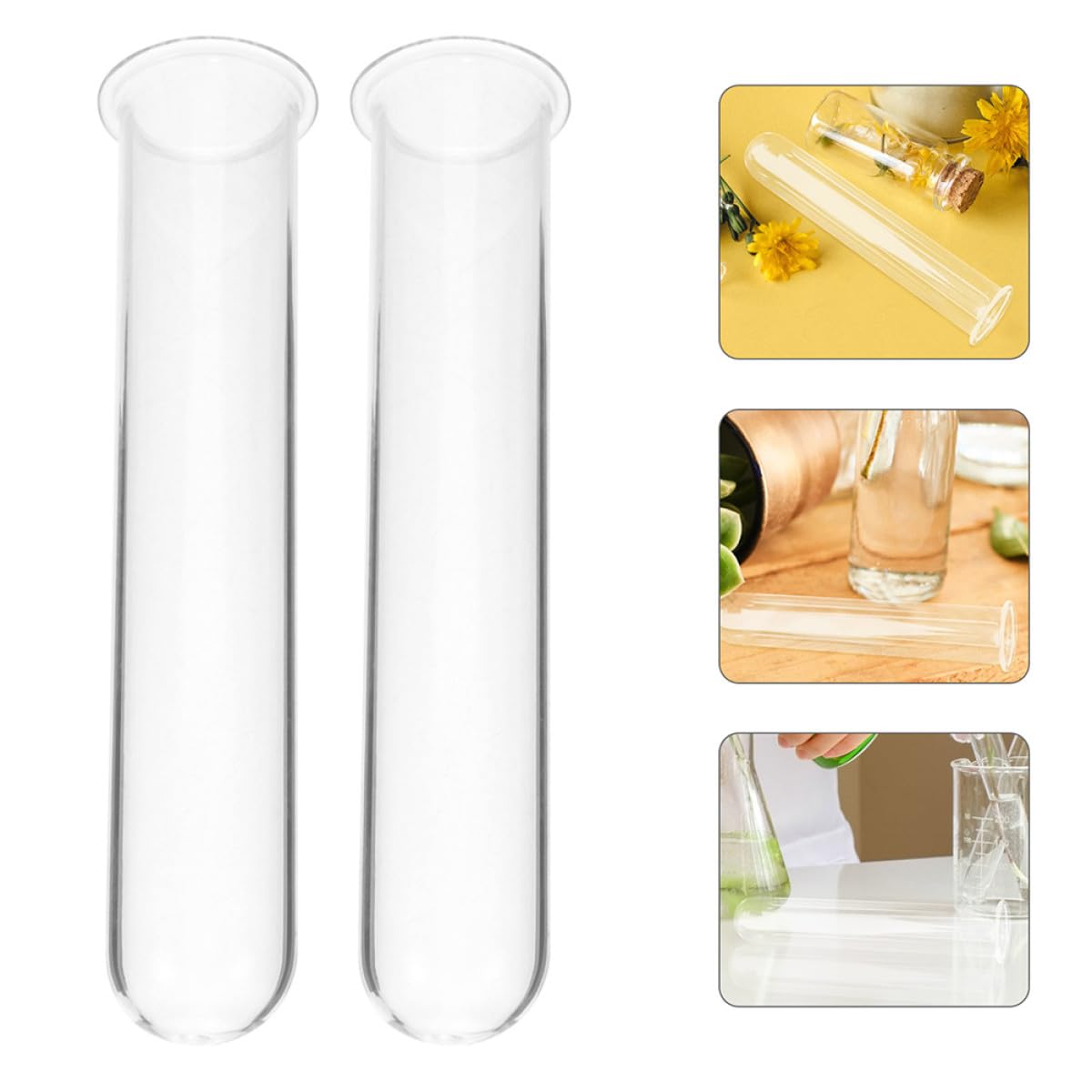 Cabilock 4pcs Glass Propagation Test Tube Vase Set 2.5x3x18cm Hydroponic Plant Holder for Small Terrarium and Flower Display Home Decor