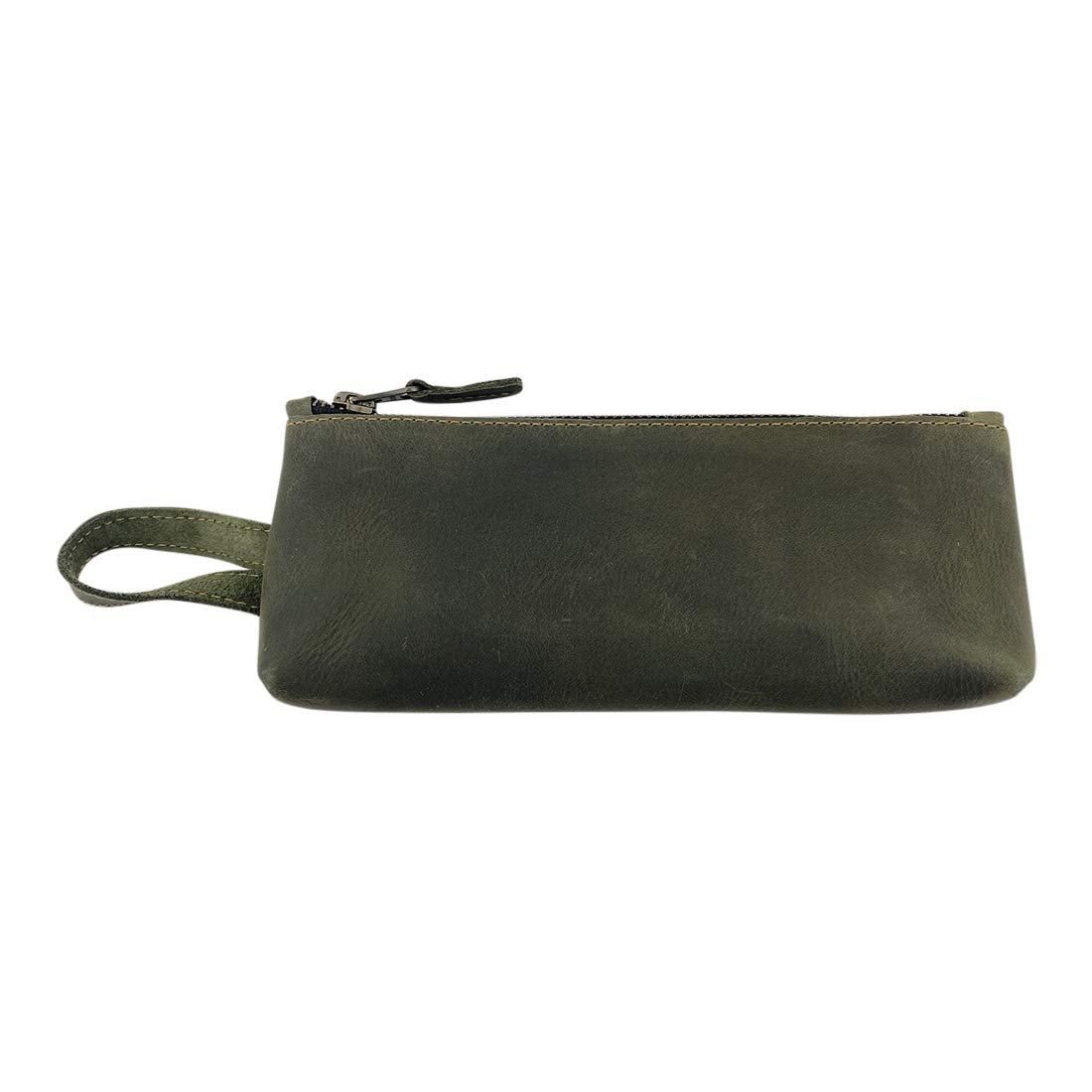 Hide & Drink, Carry-On Toiletry Bag, Pen and Pencil Case, Cable Organizer, Storage for Utensils, Travel Essentials, Full Grain Leather, Handmade, Dark Jade