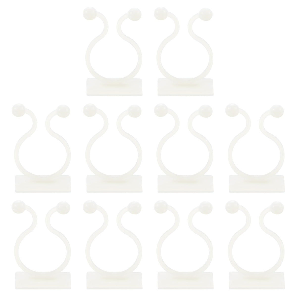 uxcell 100Pcs Plant Climbing Wall Fixture Clips, Plant Fixer Self-Adhesive Hooks Wire Fixing Supporting for Indoor Outdoor Decoration and Cable Wire Fixing (White, 16.2mm/0.64")