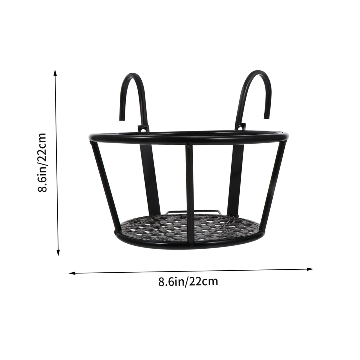 Healifty 2pcs Iron Hanging Flower Pot Stand Plant Holder Rack for Balcony Patio Indoor Outdoor Home Decor
