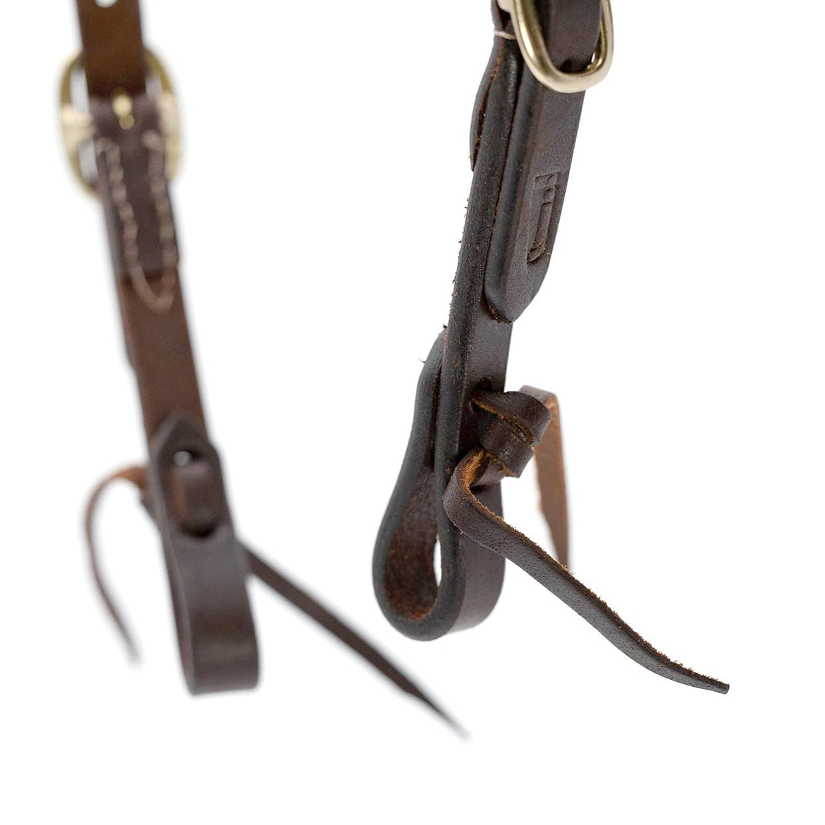 Jeffers LuxeLeather Heavy Oiled Leather Browband Headstall with Water Tie Bit Ends for Horses - Adjustable Western Horse Bridle Headstall, Harness Leather Tack for Riding Training Trail - Full Size
