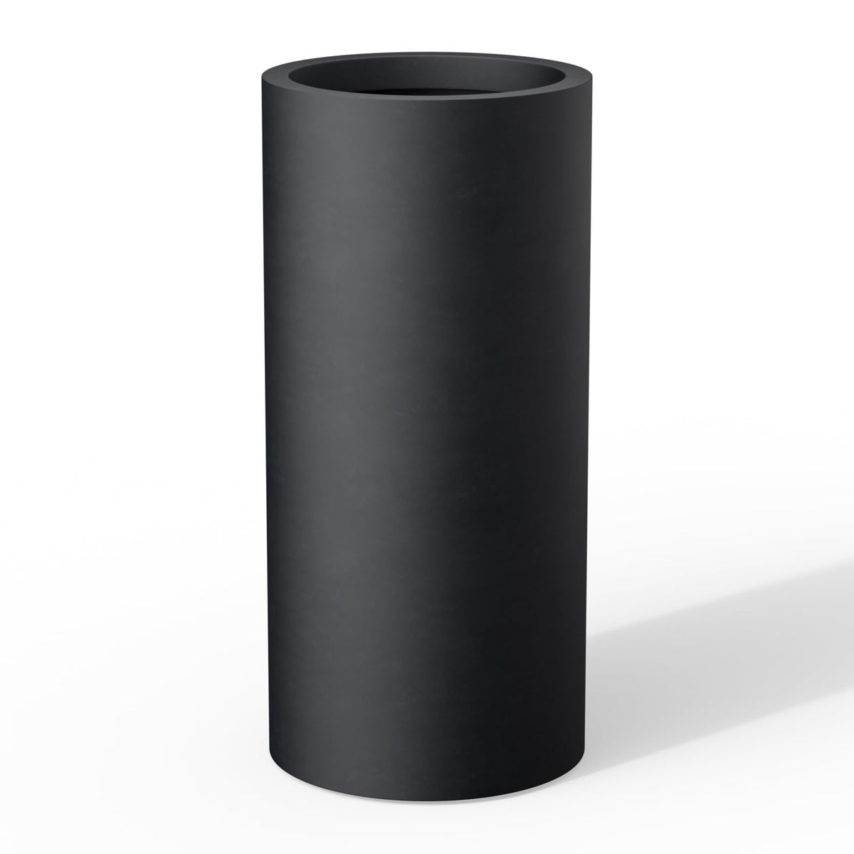 Kante 23.6 Inch Tall Cylindrical Planter, Large Round Plant Pots with Drainage Hole, Made with Concrete, Suitable for Indoor Outdoor Plants, Home Decor, Black