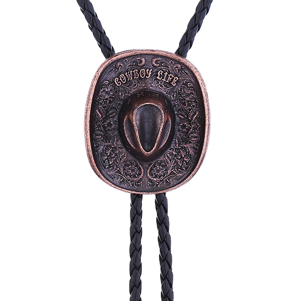 HUABOLA CALYN Western 3D Cowboy Hat bolo tie- Fashion Vintage Cowboy Knight Boots Bolo ties for Men