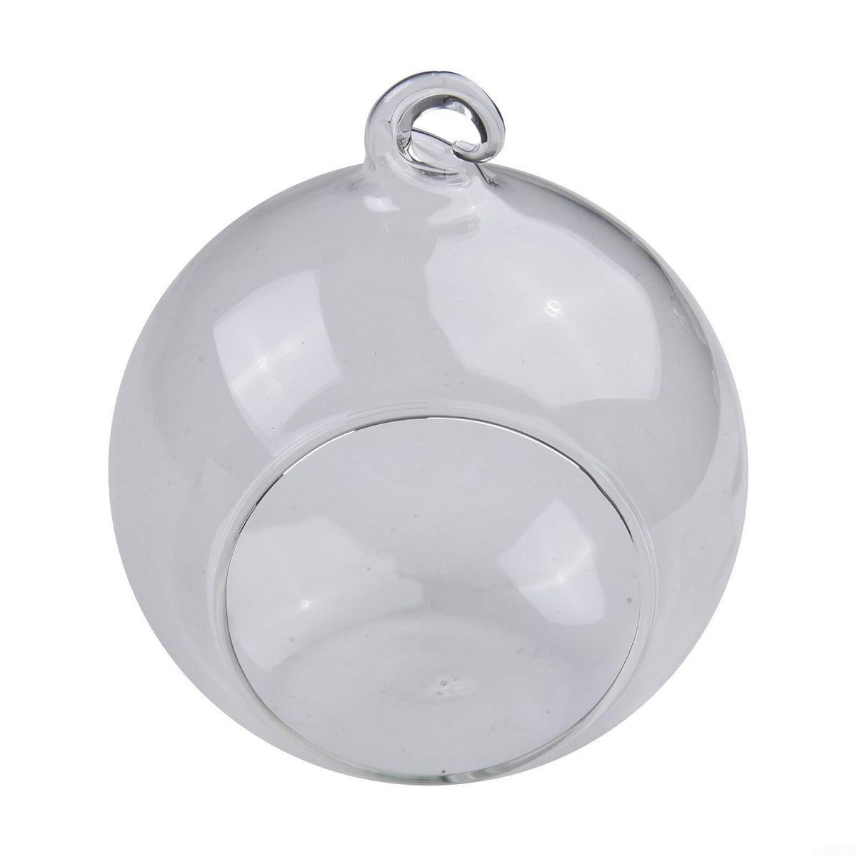 Startbuymore Hanging Glass Ball Vase Clear Borosilicate Terrarium Container with Flat Bottom for Succulent Plants Air Flowers Home Garden(10cm)