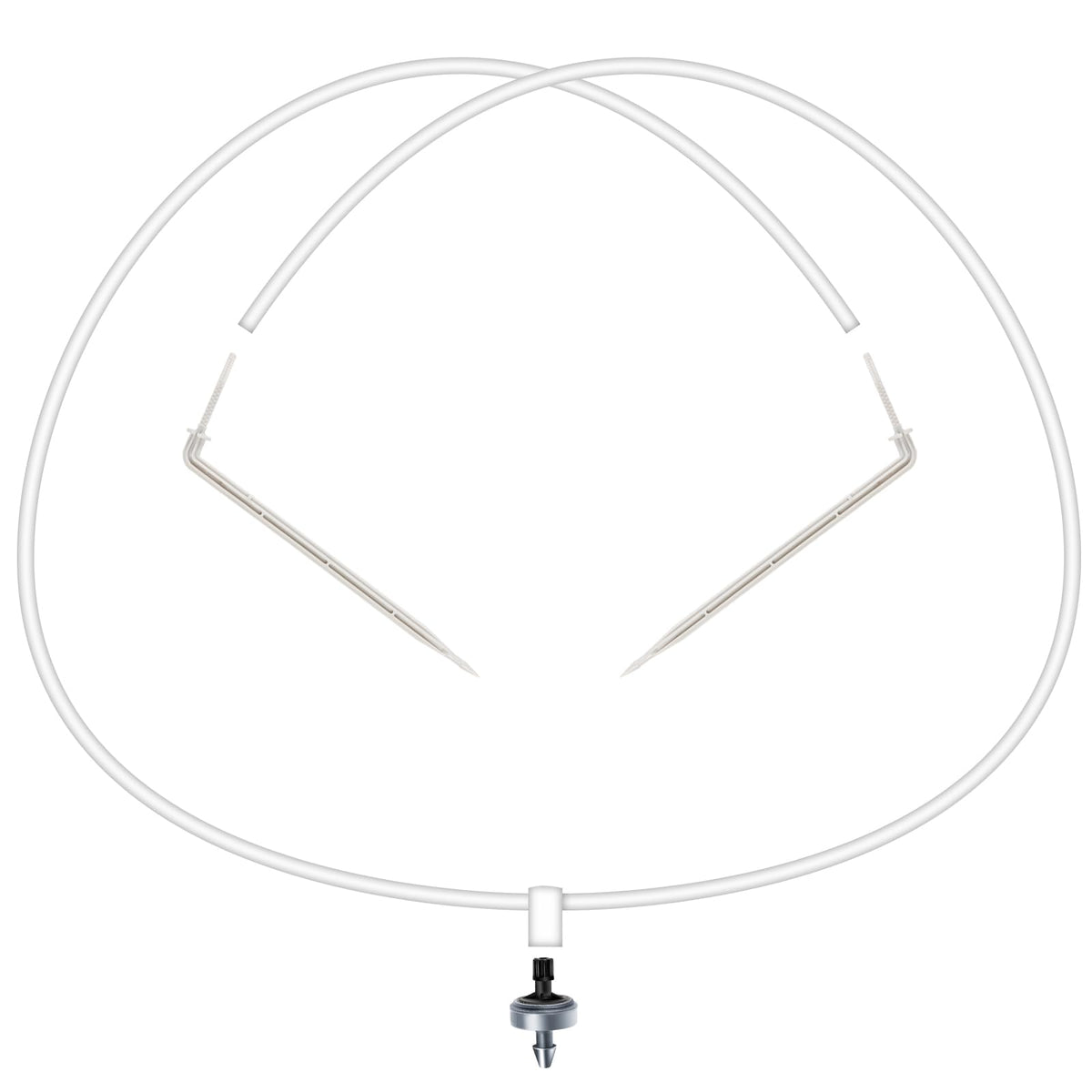 Netafim 2-Way Multi-Outlet Dripper Assembly with Angle Arrow Stakes, 1 GPH, Bundle of 10 (48 Inches)