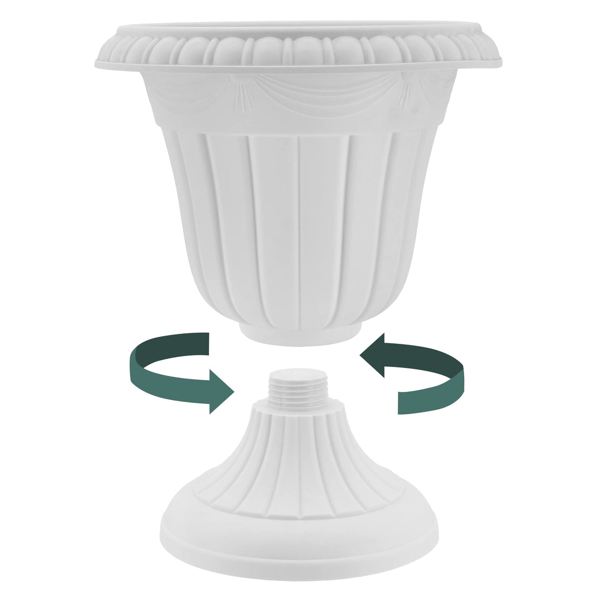 Arcadia Garden Products PL20CP Classic Traditional Plastic Urn Planter Indoor/Outdoor 10" x 12", Brushed Copper