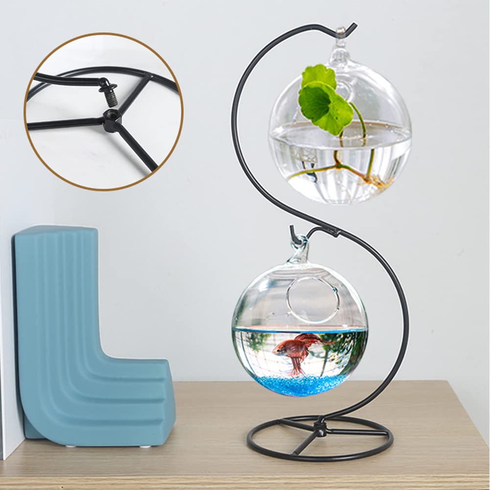 YY YEARCHY Ornament Display Stand Iron Pothook Stand for Hanging Globe Air Plant Terrarium, Witch Ball, Christmas Ornament and Home Wedding Decoration(13.4*4.9", 2PCS)