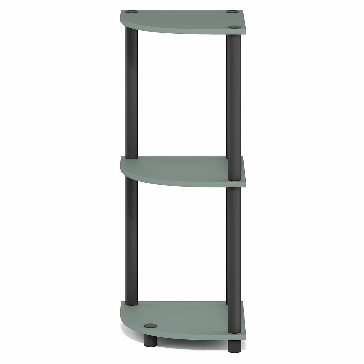 Furinno Turn-N-Tube Corner Shelf, 3-Tier Corner Bookshelf, Display Storage Shelves with Open Shelves, for Organization and Storage, Living Room, Home Office, Garage, Sage Green