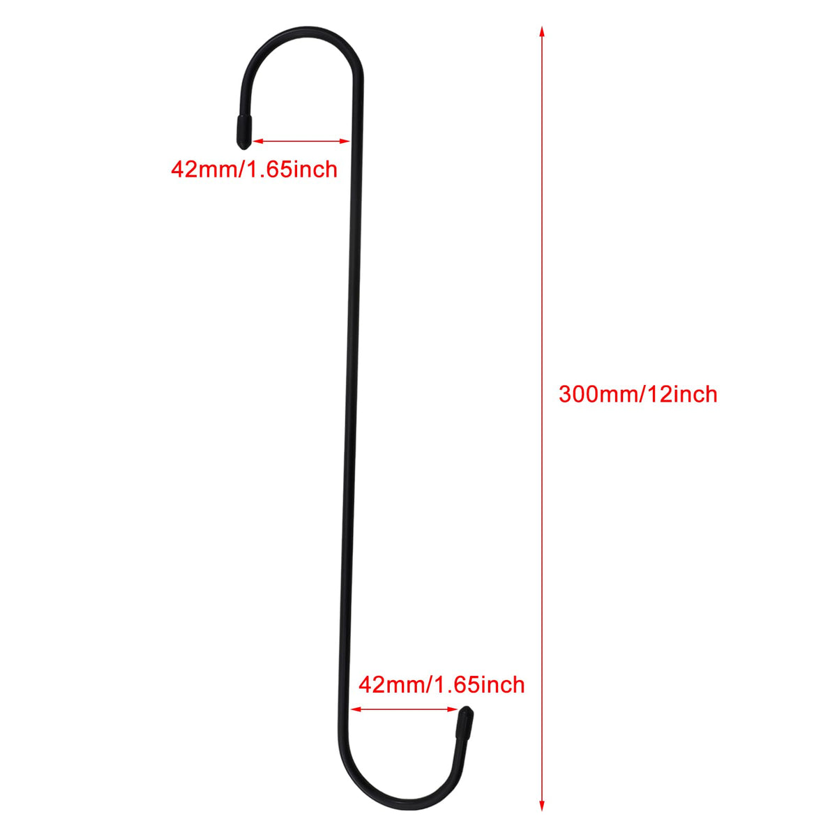 Guifeng 5PCS Heavy Duty Plant Hanger with S-Shaped Hooks 12 inch Metal Iron Hooks for Suspending Flower Pots Suitable for Hanging Baskets Kitchenware Pergolas Wardrobes Patios Black