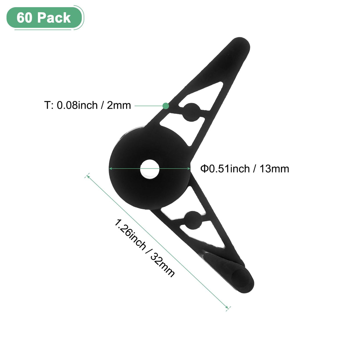 M METERXITY 60-Pack Adjustable Plant Clips, 360 Degree Plant Training Clips, Plant Stem Bender Training Clips for Low Stress Training/Plant Ties/Gardening Accessories [Black]